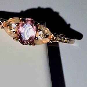 JTV Pink and Gold Gemstone Ring